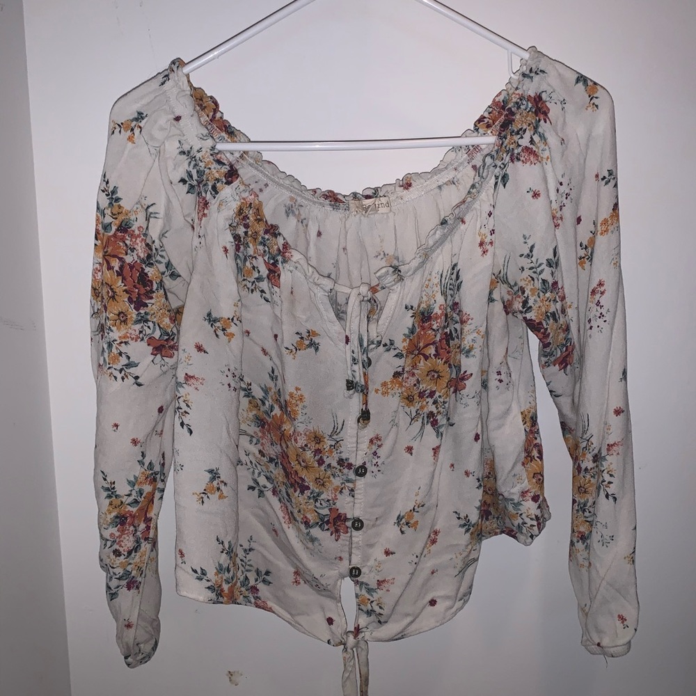 Low Cut Floral Blouse